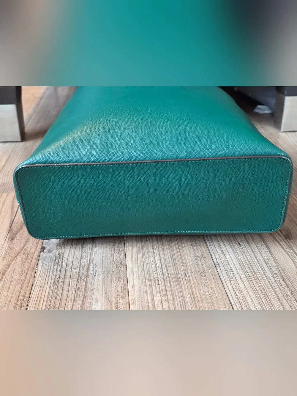 kate spade Deep Jade/Emerald Green Saffiano Leather Tote with Bow Charm